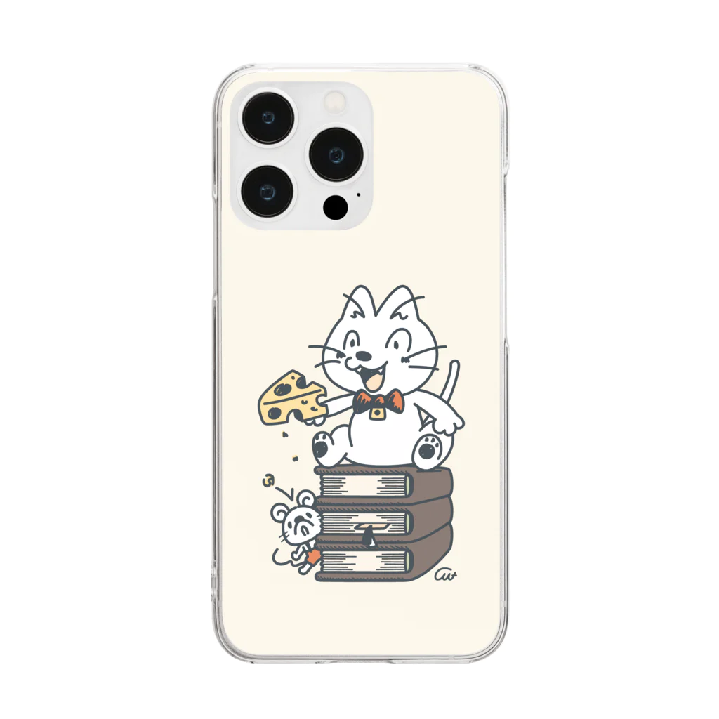 イラスト MONYAAT のねことネズミと例のチーズ A*クリーム Clear Smartphone Case