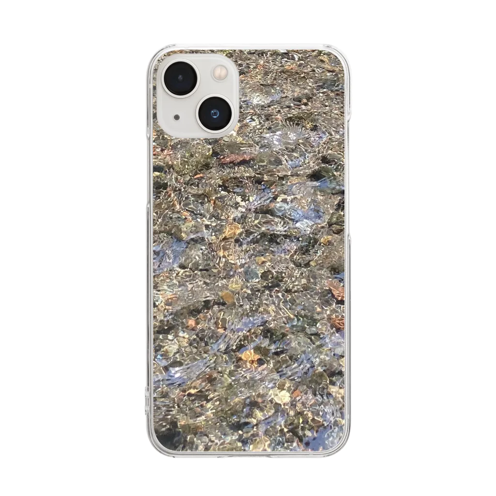 富士山の透き通る川 Clear Smartphone Case