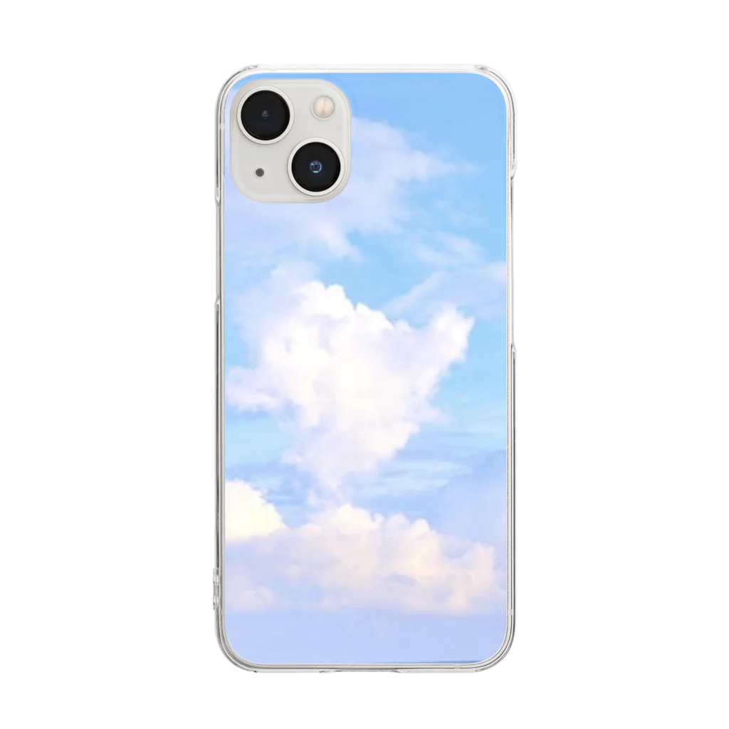 すずめのcloud blue Clear Smartphone Case