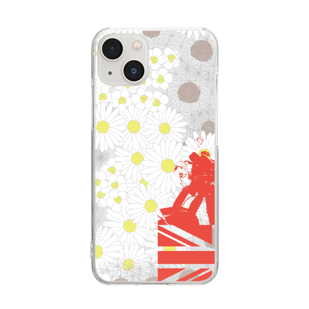 SOKICHISAITOのMOTOREDFLOWER ShiroiHana REDROGO Clear Smartphone Case