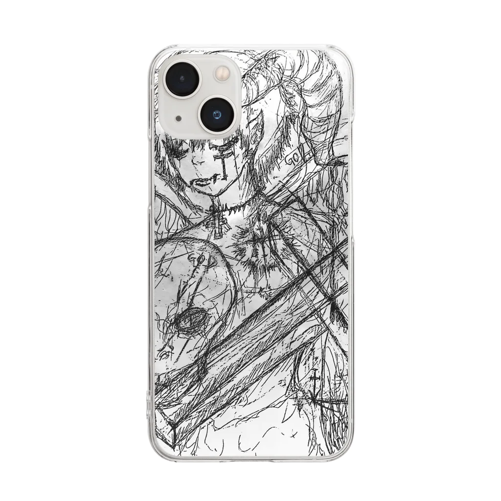 PURIN Deathの悪魔 Devil boy  白 Clear Smartphone Case