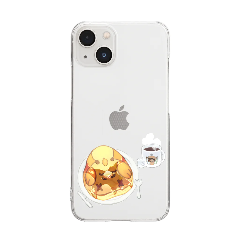 patapata ໒꒱ parakeetのオキナインコカフェ　パンケーキ Clear Smartphone Case