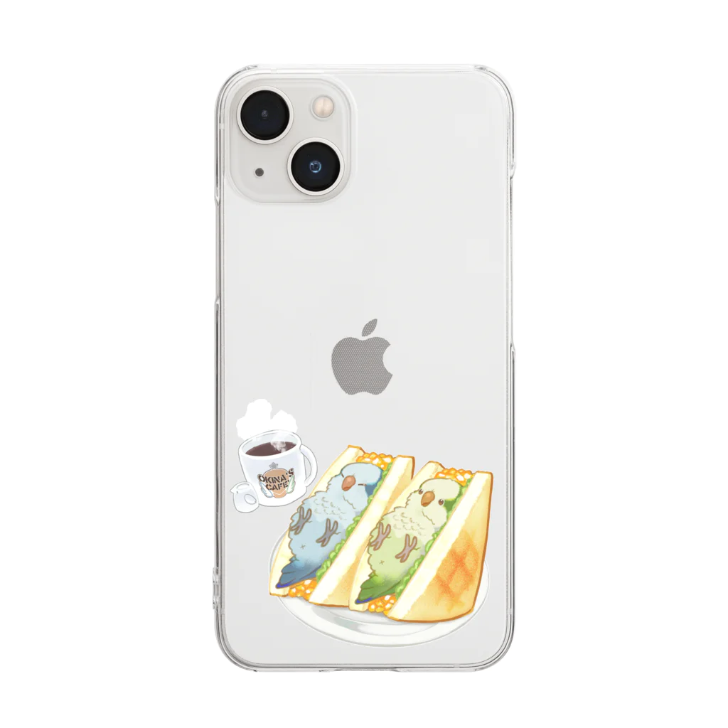 patapata ໒꒱ parakeetのオキナインコカフェ　ホットサンド Clear Smartphone Case