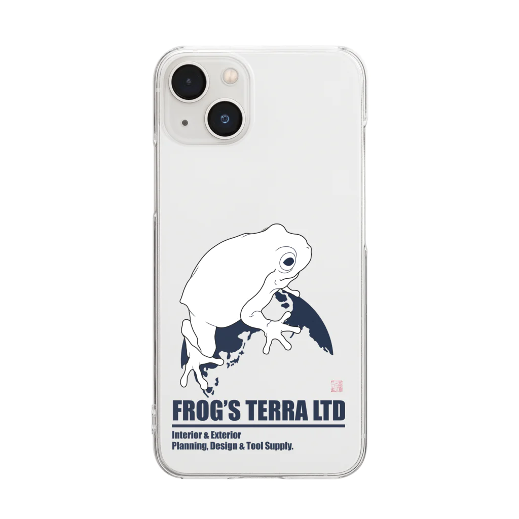 FROG'S TERRA LTDのカラード　ディープシーブルー 투명 스마트폰 케이스