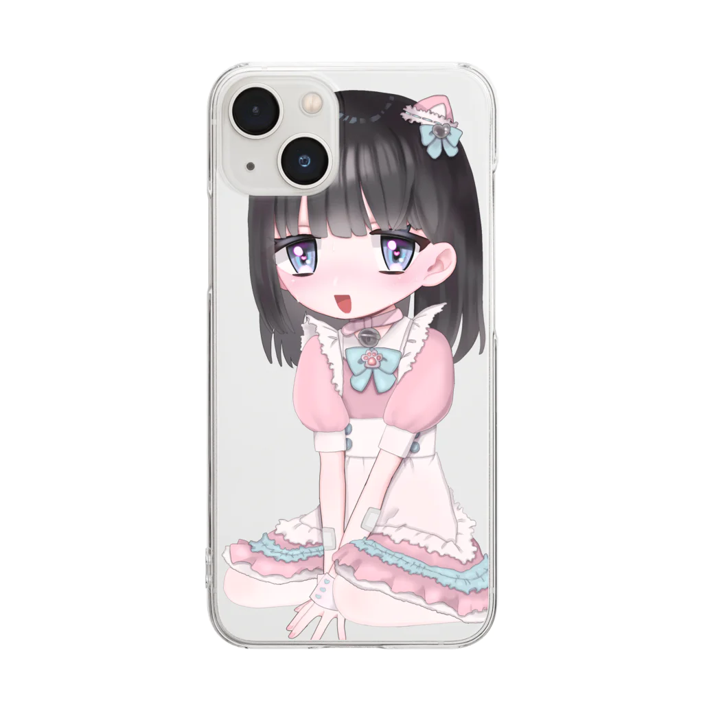 本日未明の女の子のクリアスマホケース Clear Smartphone Case