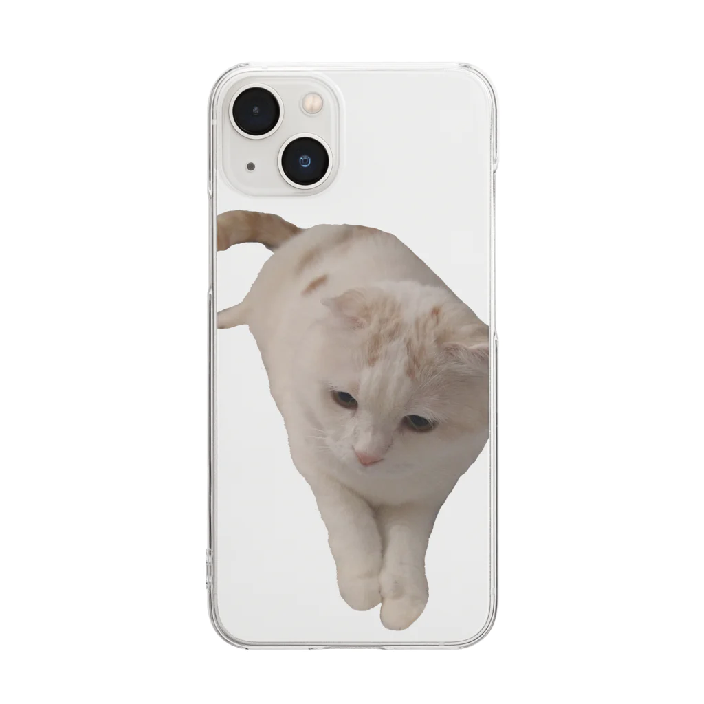 ソイねこもふもふの下向きソイくん Clear Smartphone Case