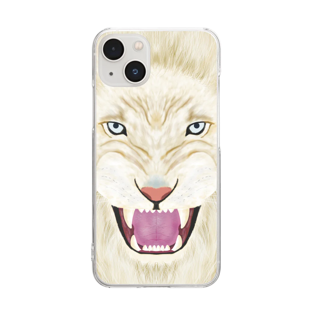 shigeruのホワイトライオン Clear Smartphone Case
