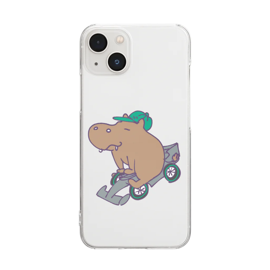 🥖こげぱん🐾のこげぱんカバ　F1ドライバー Clear Smartphone Case