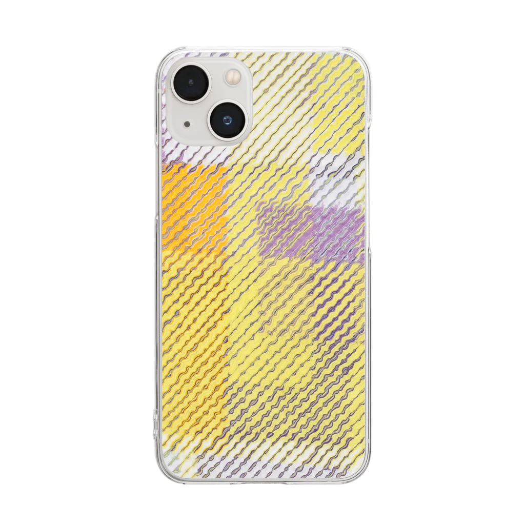 モケモケのモケモケモザイク/イエロー Clear Smartphone Case