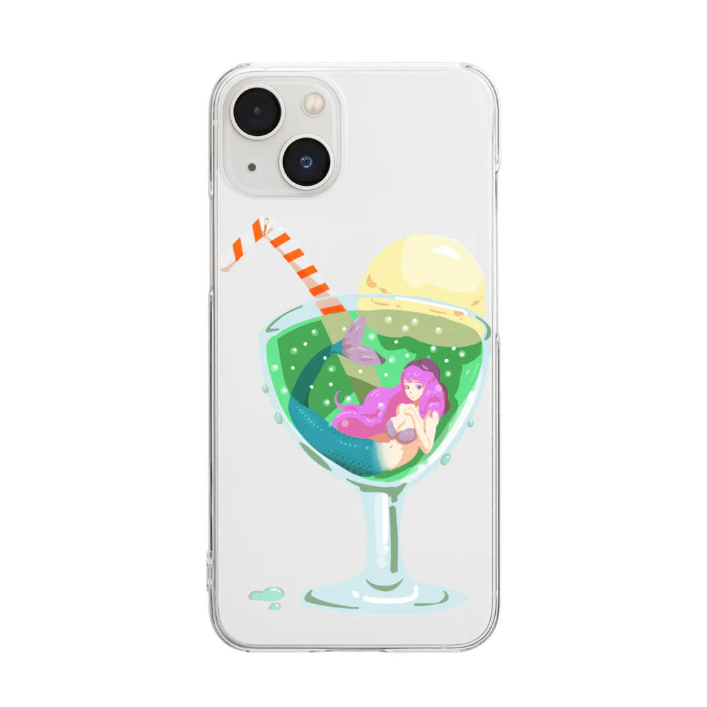 Chutaroのメロン人魚ソーダ Clear Smartphone Case