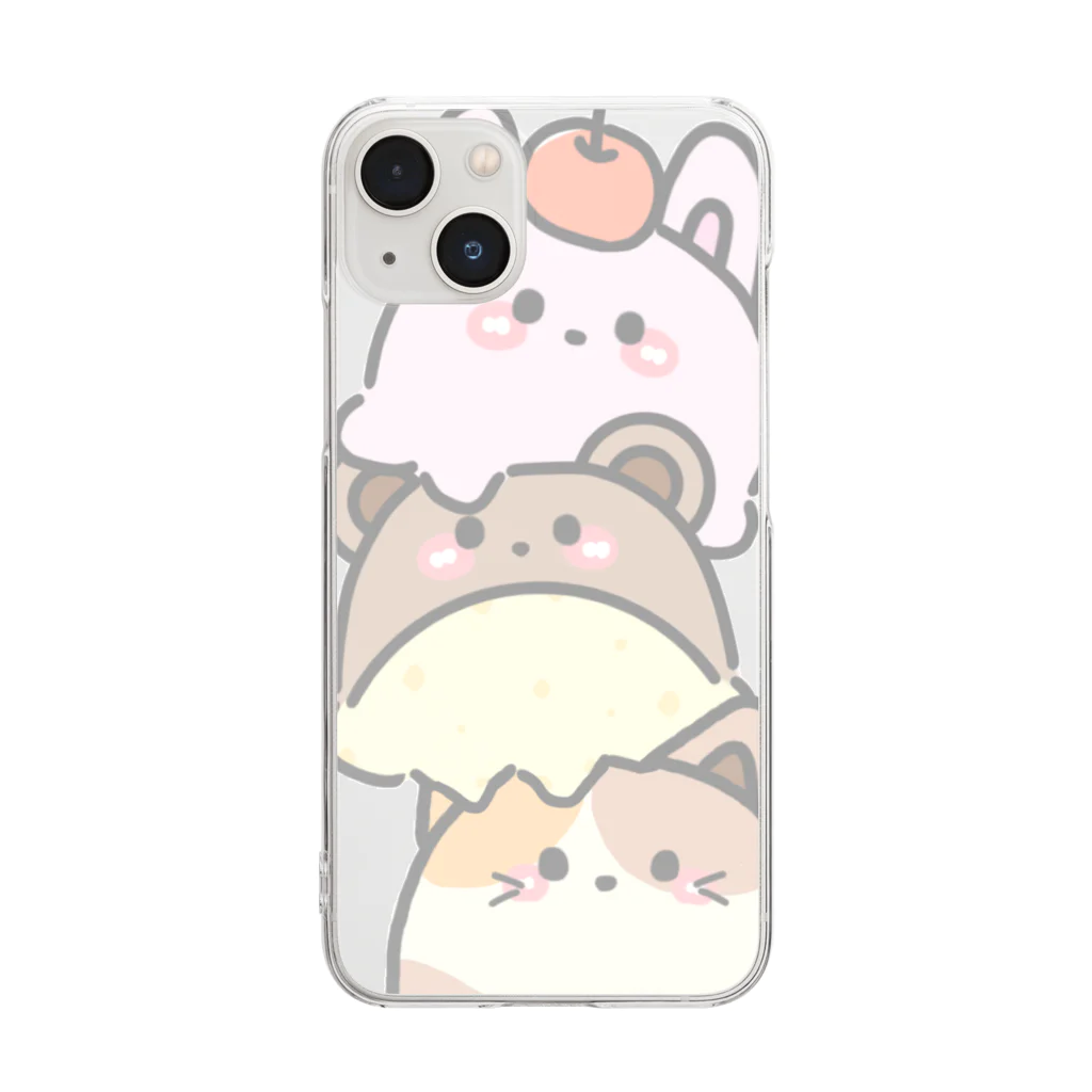 もふのみせのまるクマスマホケース Clear Smartphone Case