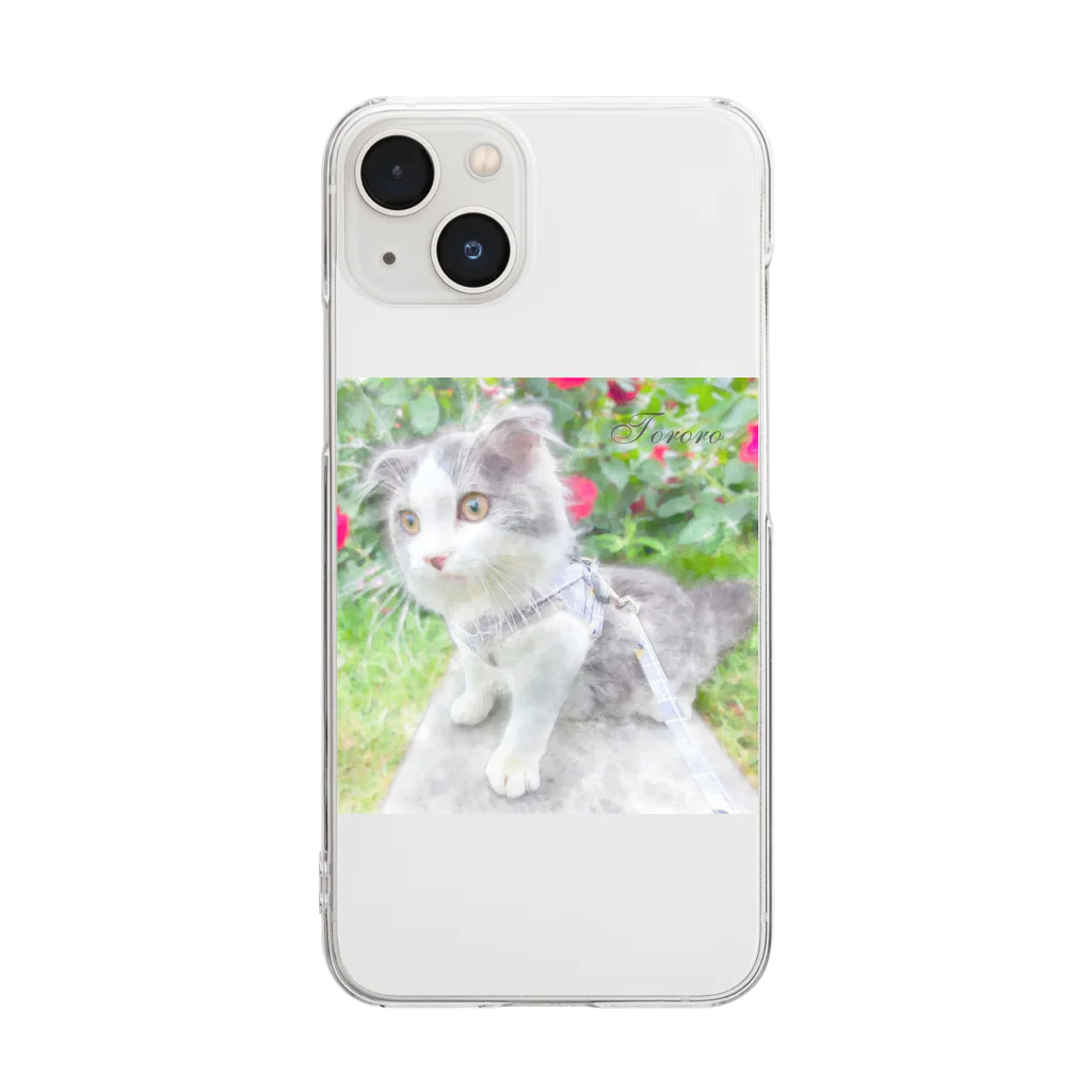 クリアスペットのscottishfold_tororo Clear Smartphone Case