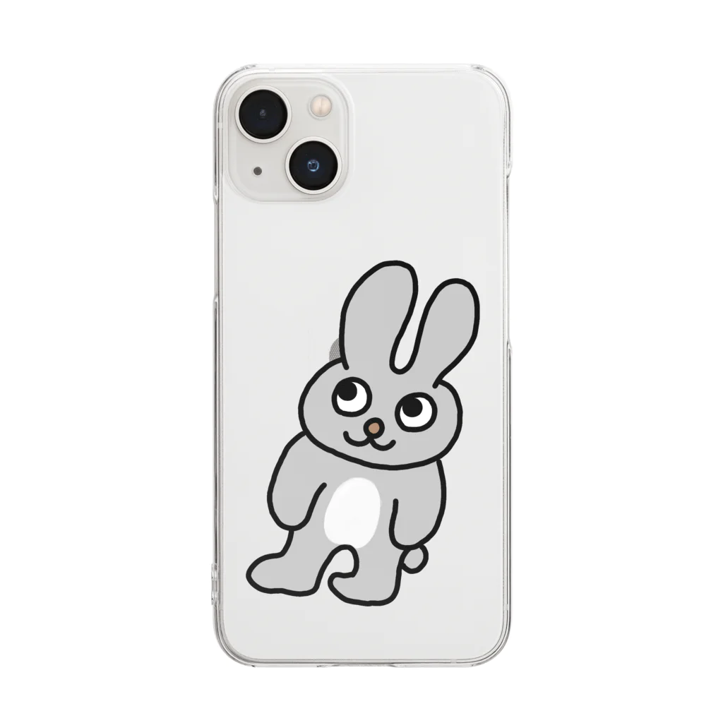 須田ふくろうの「ゆるいズー 」わがままなウサギ Clear Smartphone Case