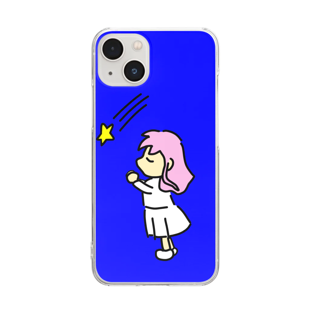 greetenの夜空　星に願いを Clear Smartphone Case