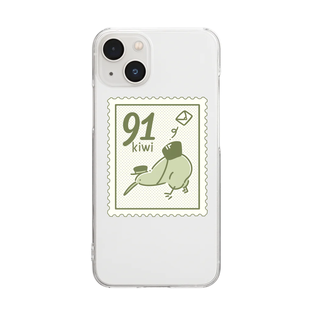イニミニ×マートのキーウィの切手 Clear Smartphone Case