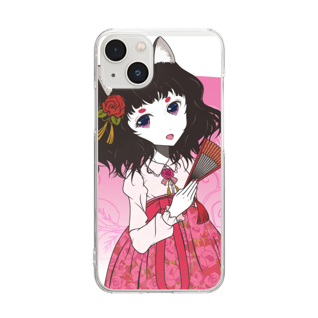 加藤 光雲のRose-design（扇子閉じVer.） Clear Smartphone Case