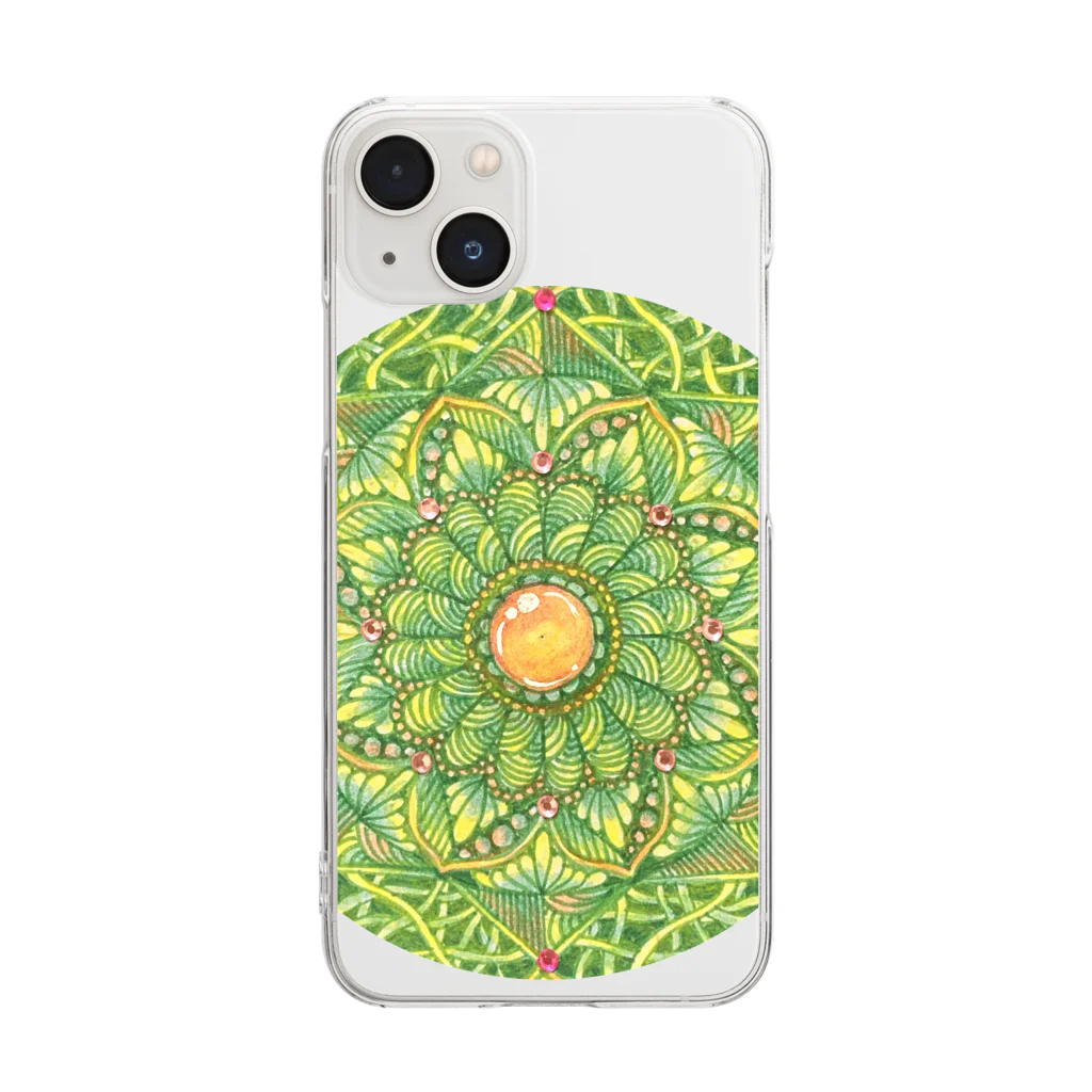 じぱんぐる-zipangle-のmandala-もりのなか Clear Smartphone Case