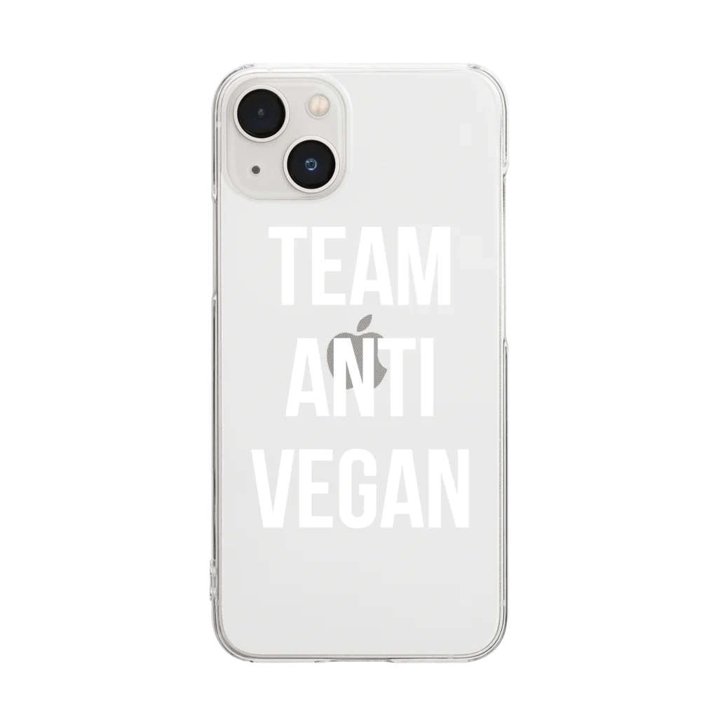 0.00%VEGAN SHOPのteam anti vegan（白文字） クリアスマホケース