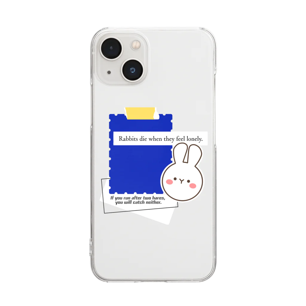 春うららのステッカーいらず(うさぎ) Clear Smartphone Case