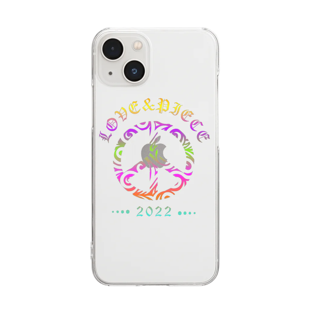 薈.collectionのLove＆peaceシリーズRainbowcolorバージョン Clear Smartphone Case