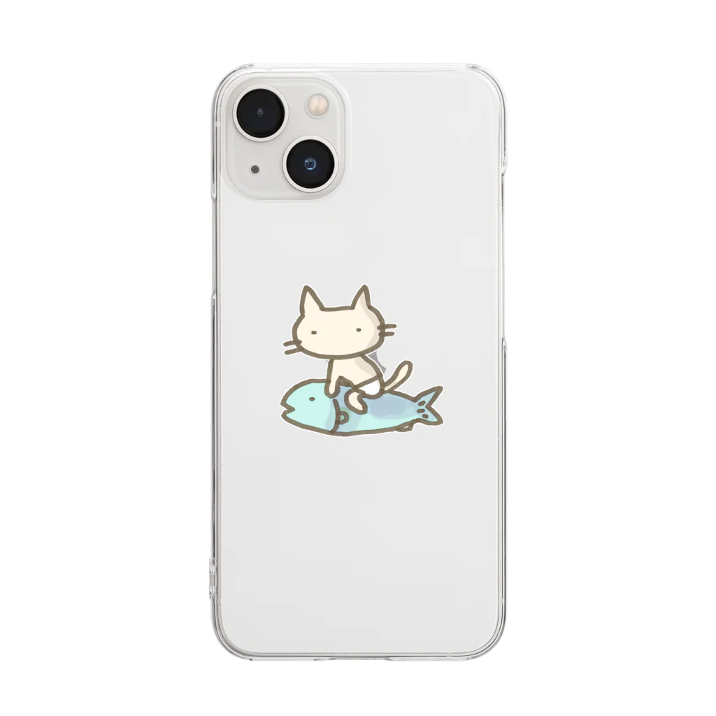 さくらもち市長のSUZURI商店の【ワンポイント】パンツねこ移動中 Clear Smartphone Case