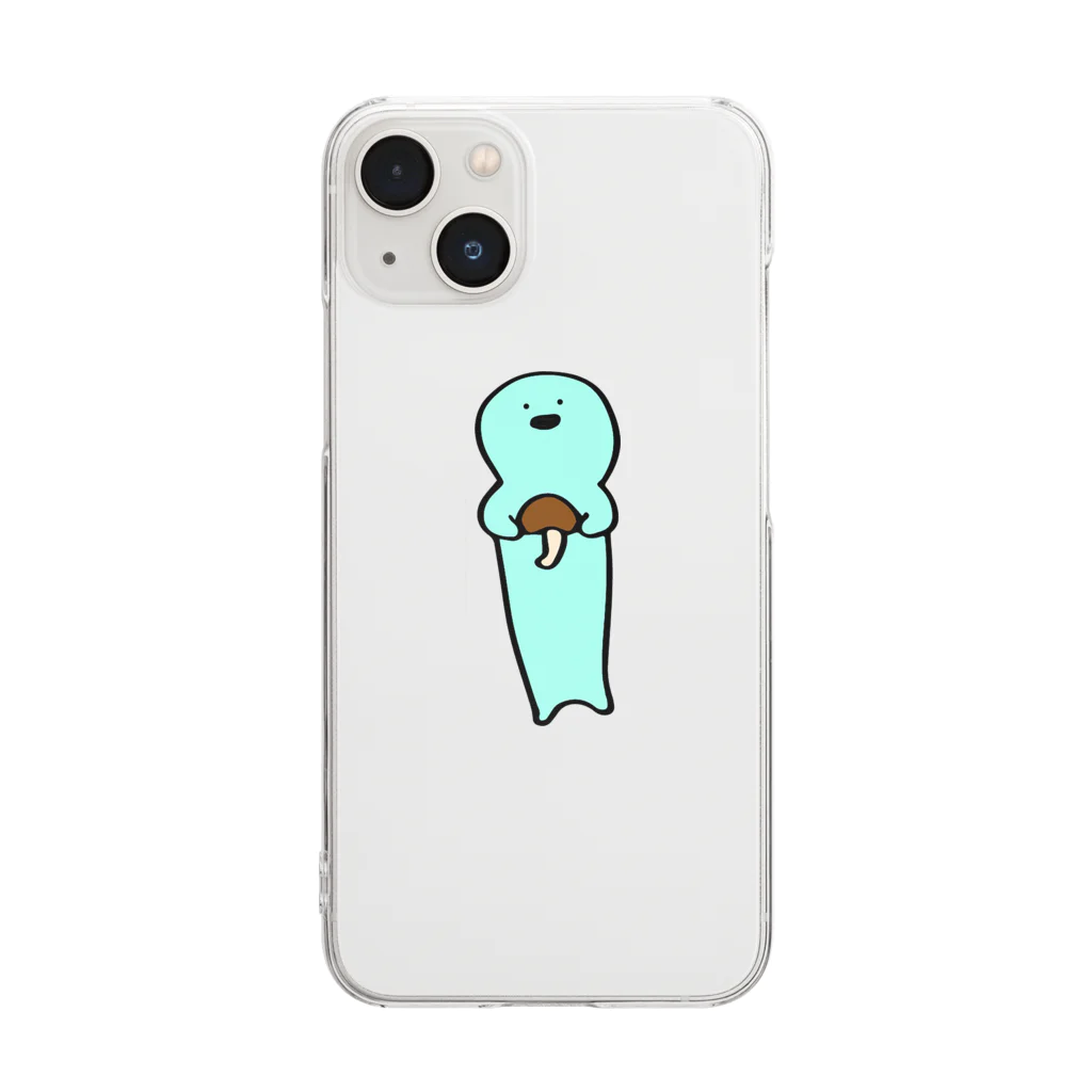 ぽけぽけちゃんの宝物はきのこ Clear Smartphone Case