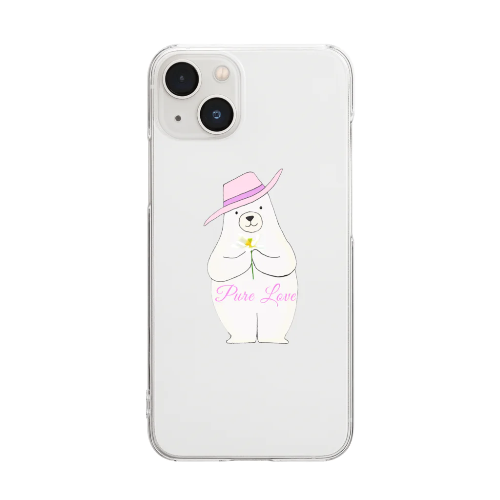 animals museumのしろくまの蓮 Clear Smartphone Case