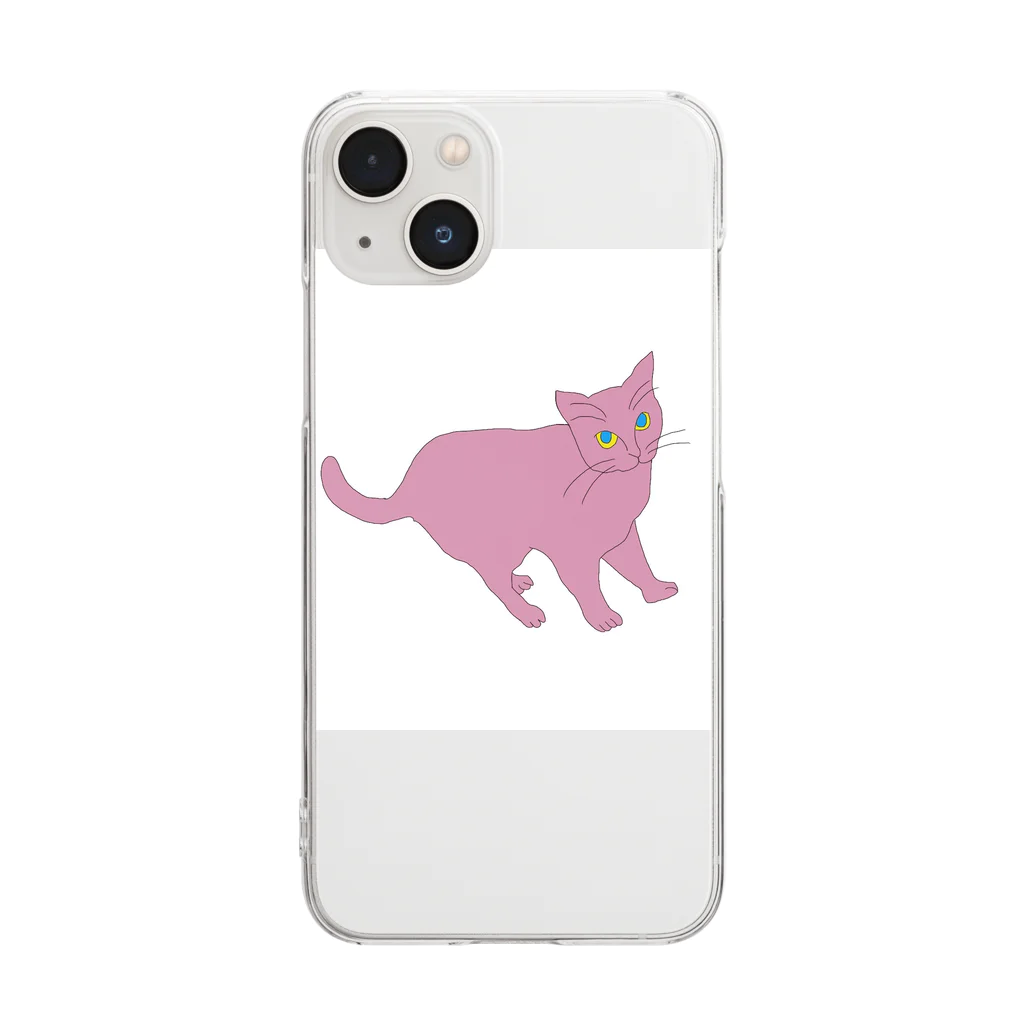 dzdzdzのPINK CAT  Clear Smartphone Case