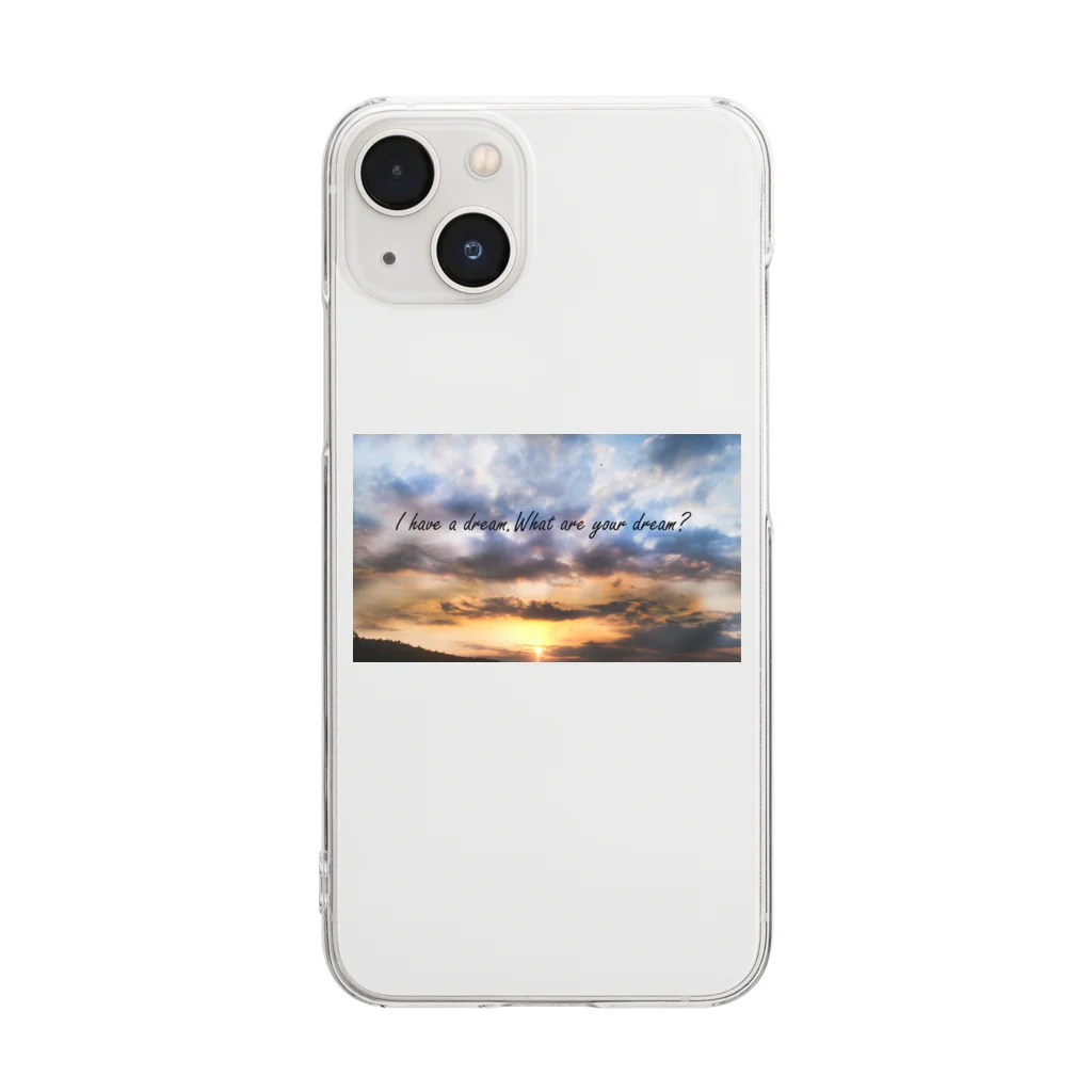 HAPPY and LUCKYの夕日を見ながら夢語ろ Clear Smartphone Case