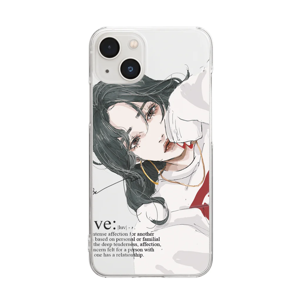 Ran.のpersistent love【red】 Clear Smartphone Case