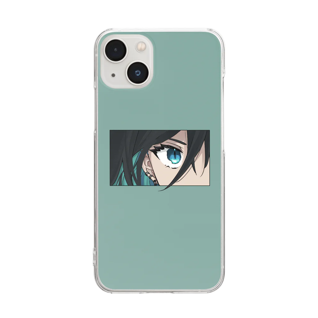 19cro_の黒髪インナーカラーの女の子 Clear Smartphone Case