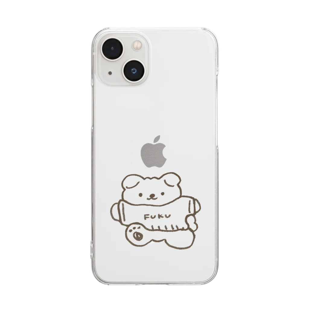 moguのFUKUわんこ Clear Smartphone Case