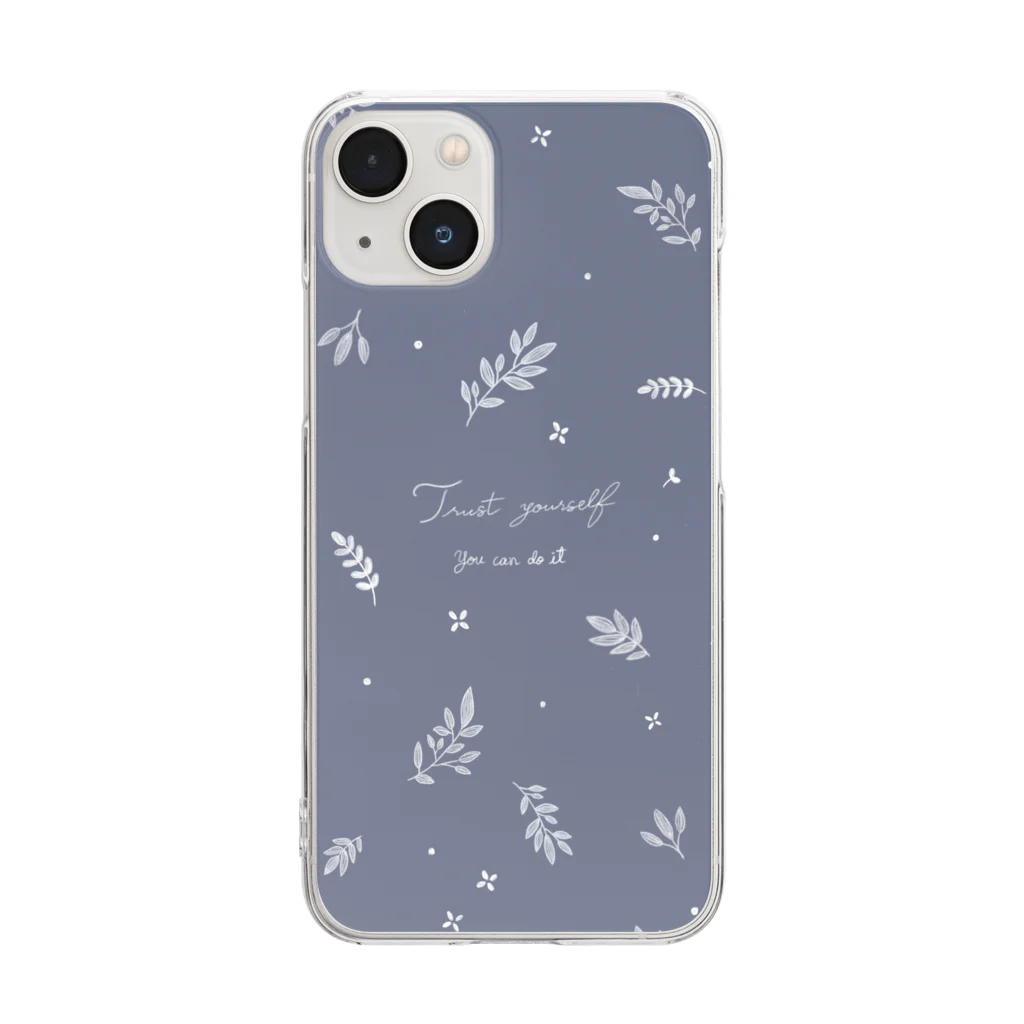 kiki25のleaves(ミッドナイトスモーキーブルー) Clear Smartphone Case