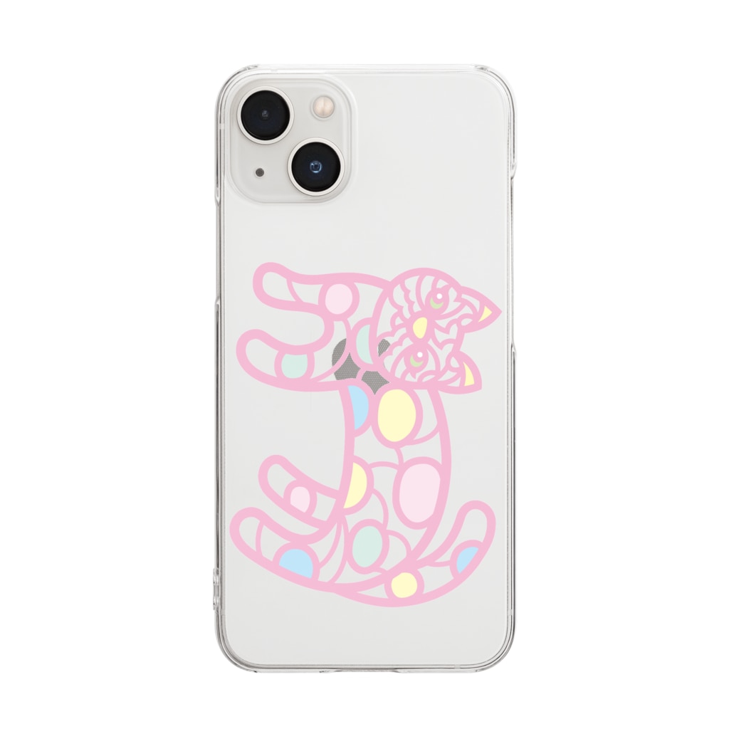 Chop Popのスマホケース　The Japanese Cat Clear Smartphone Case