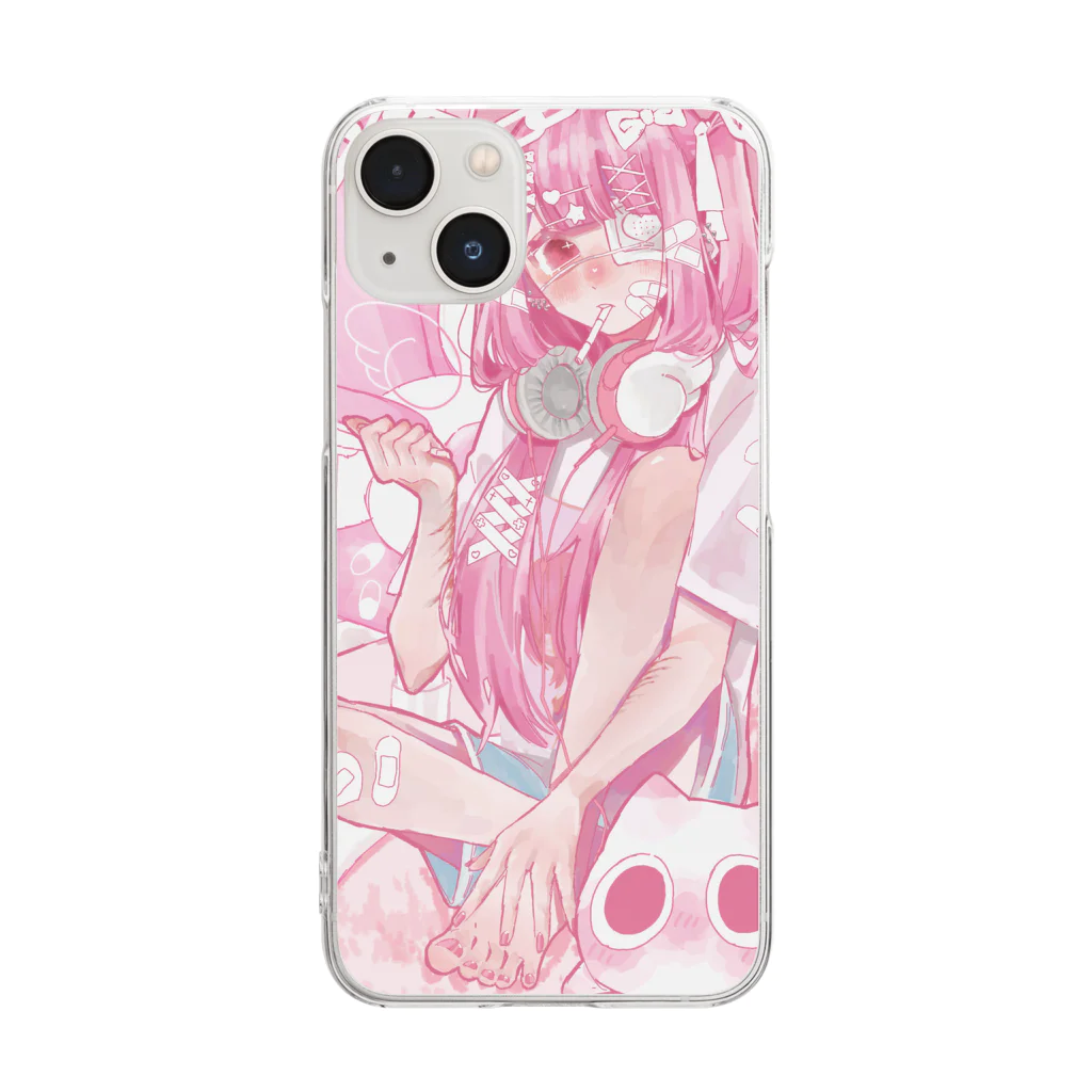 くじらのおみせのゆめかわゲーマー Clear Smartphone Case