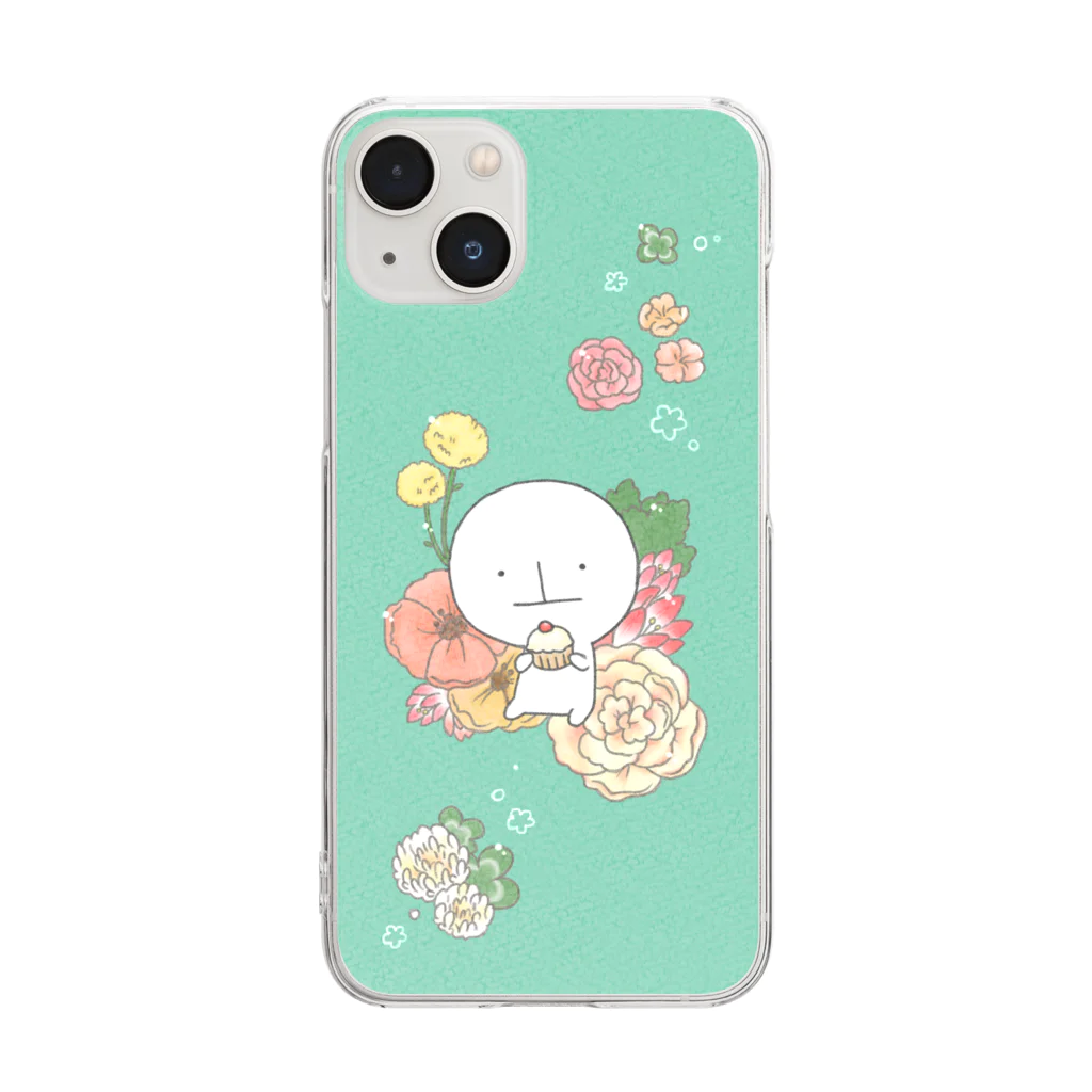 すいちょくんstoreのお花とすいちょくん Clear Smartphone Case