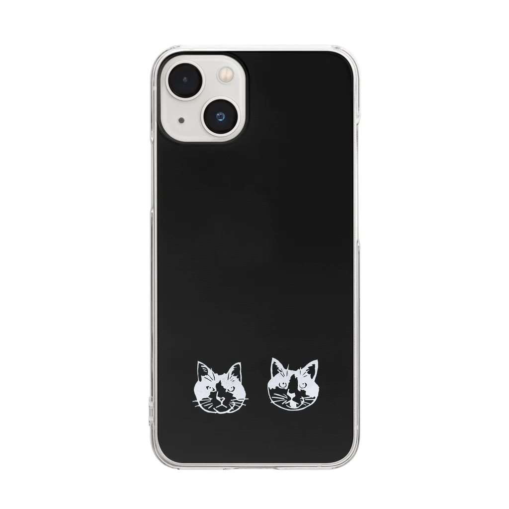 白黒太郎商店の白黒太郎iPhoneにいるよ2 Clear Smartphone Case