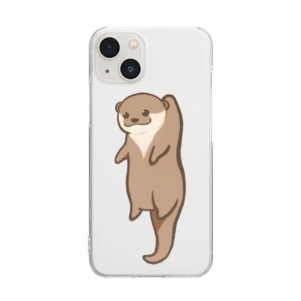 綾錦工房 りこりすのほされカワウソ Clear Smartphone Case