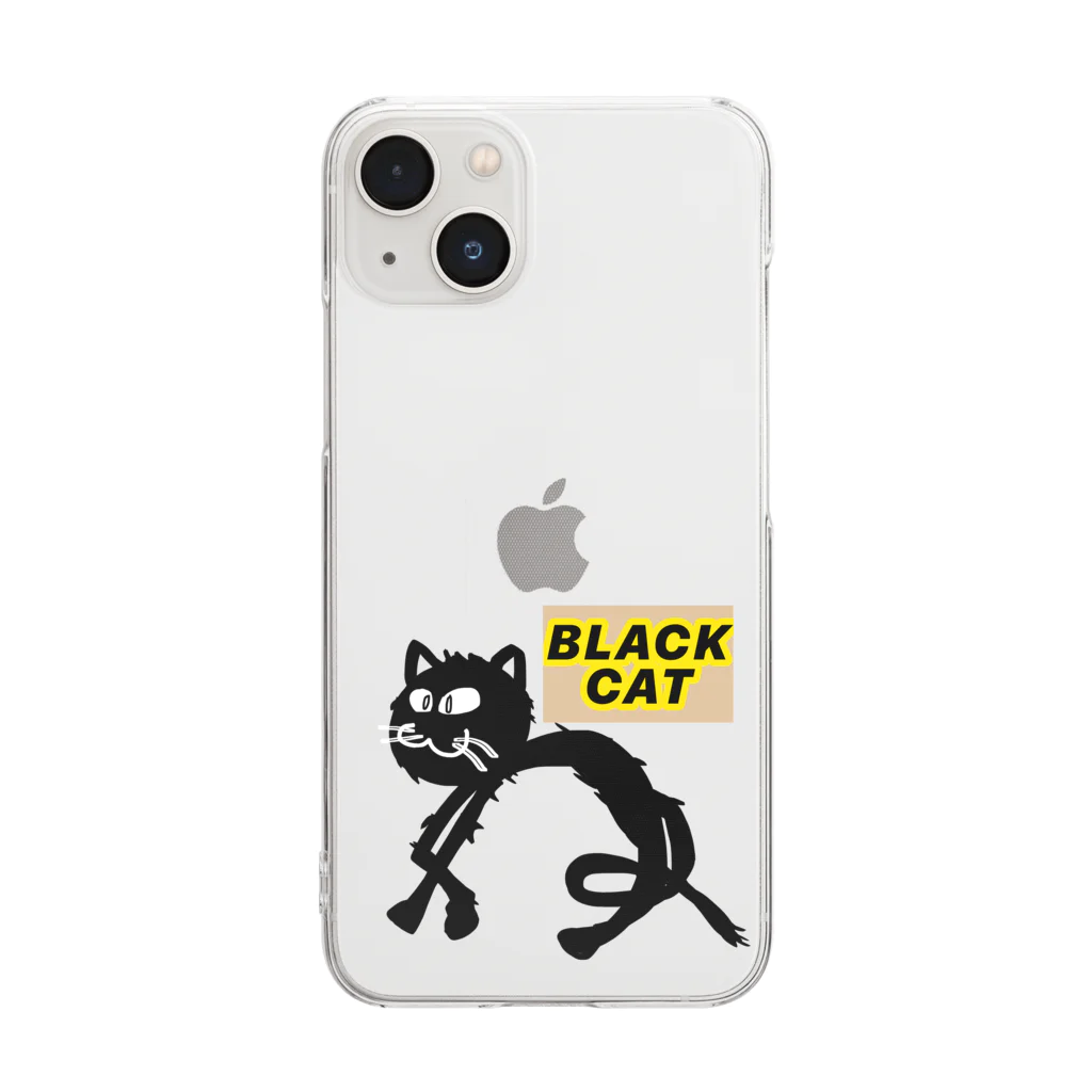 SEVEN-5-Ｇの BLACK  CAT Clear Smartphone Case