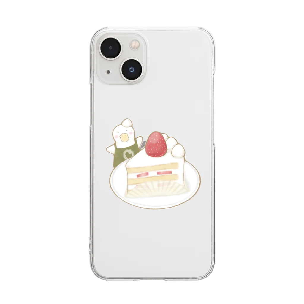 花鳥ウタのアヒルとショートケーキ Clear Smartphone Case