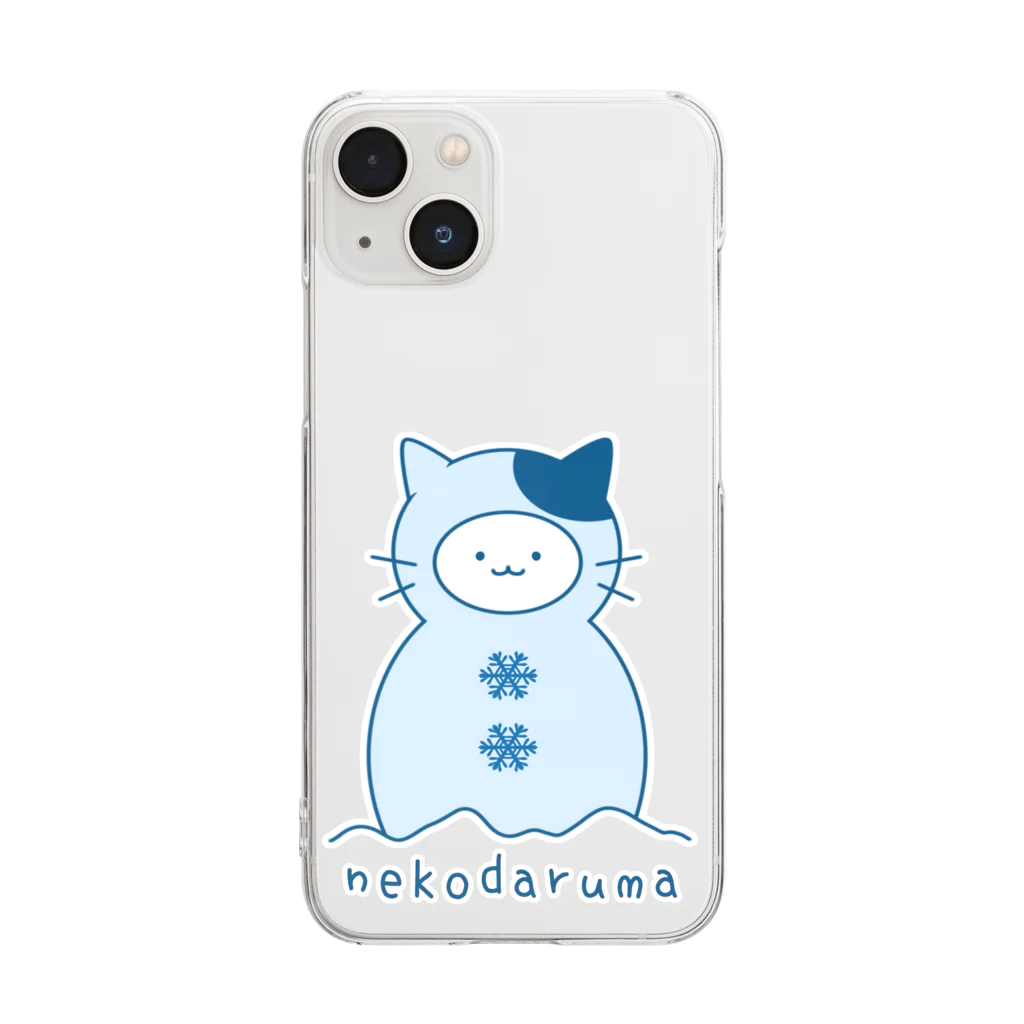 yanyaのねこだるま Clear Smartphone Case