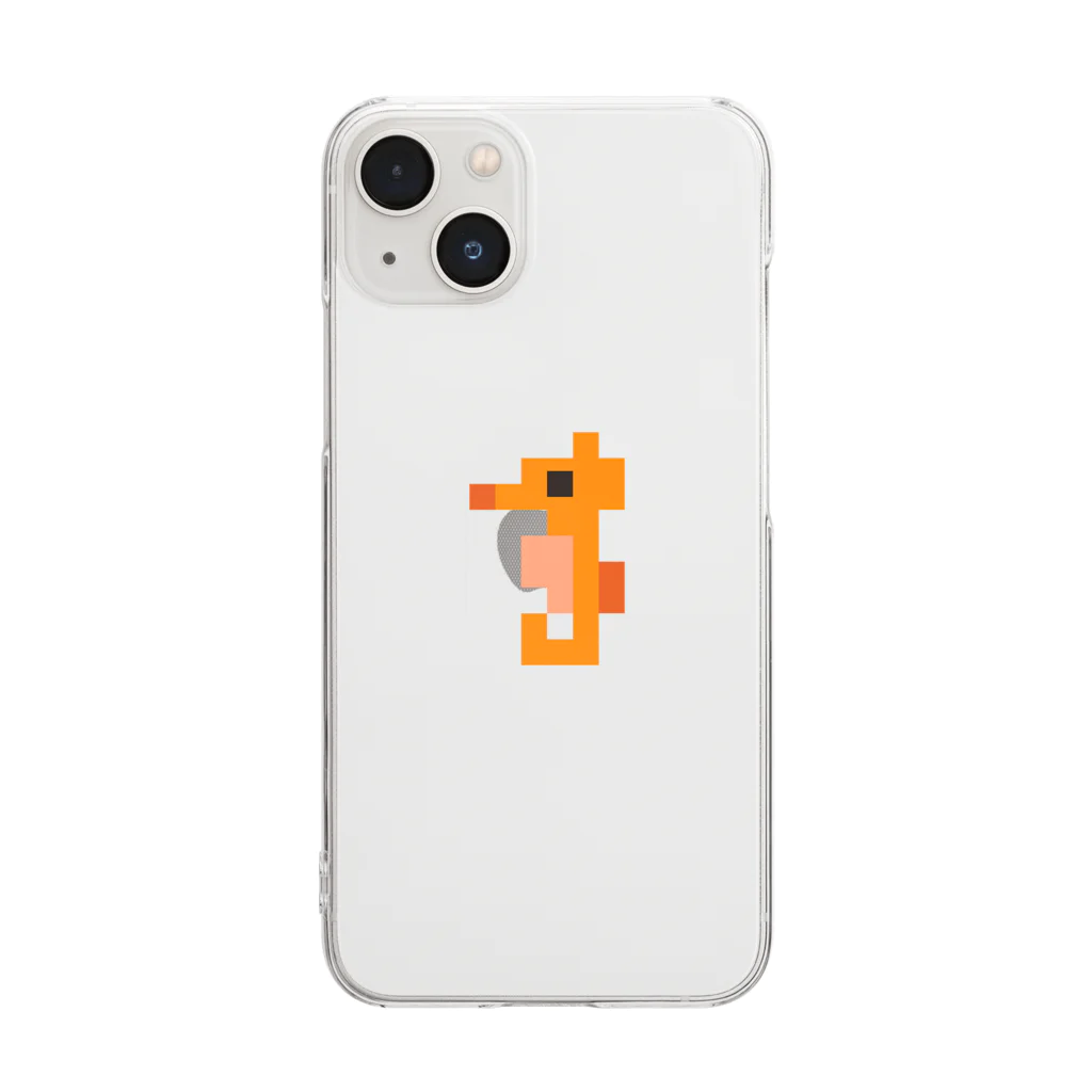 GRITの粗ドット絵・タツノオトシゴくん Clear Smartphone Case