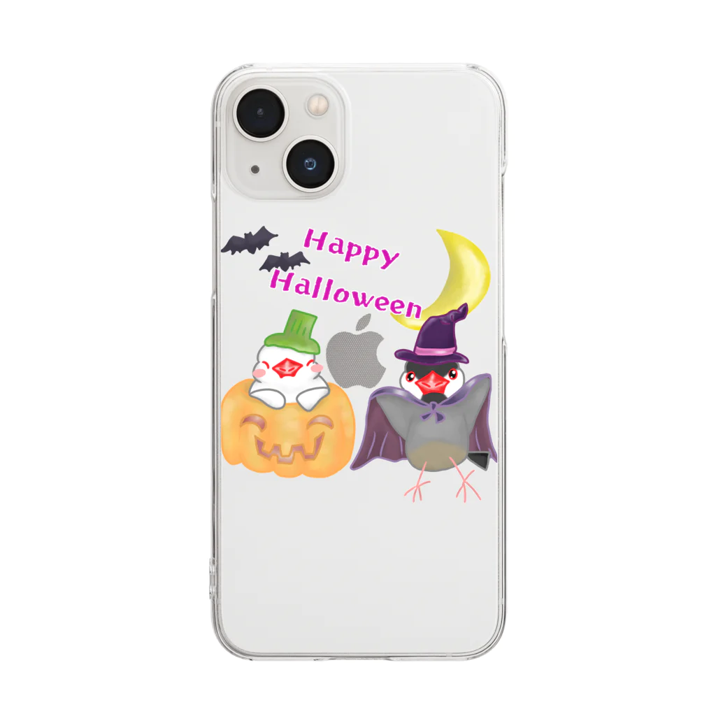 Lily bird（リリーバード）の楽しいハロウィン文鳥ず Clear Smartphone Case