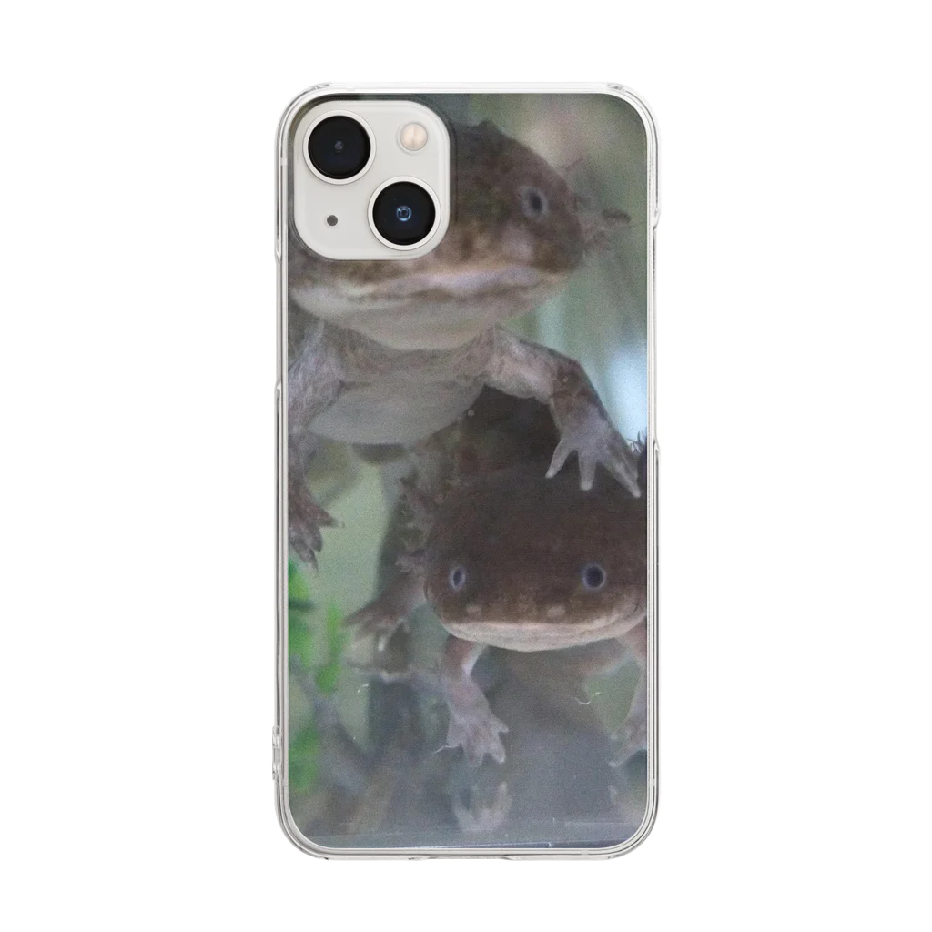 sorasora-のウーパールーパー　仲良しコンビ Clear Smartphone Case