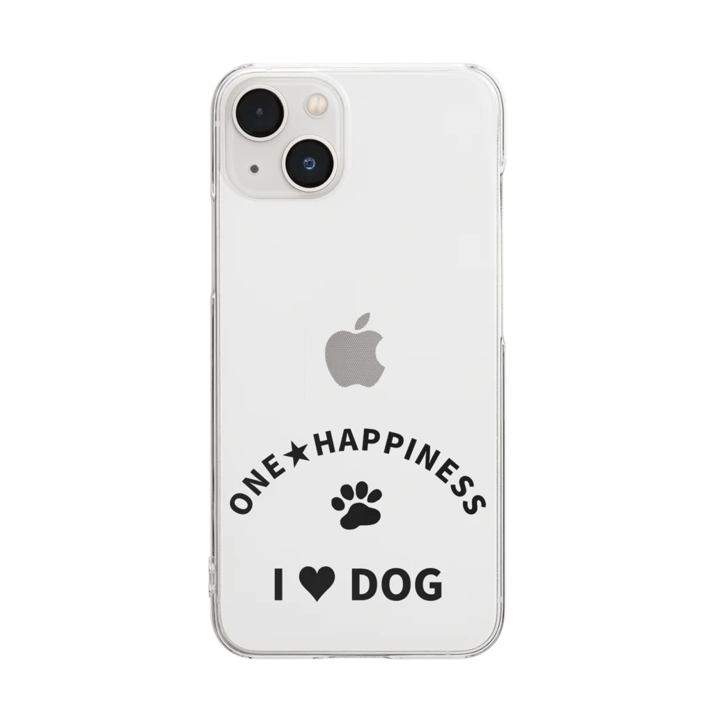 onehappinessのI LOVE DOG　ONEHAPPINESS Clear Smartphone Case