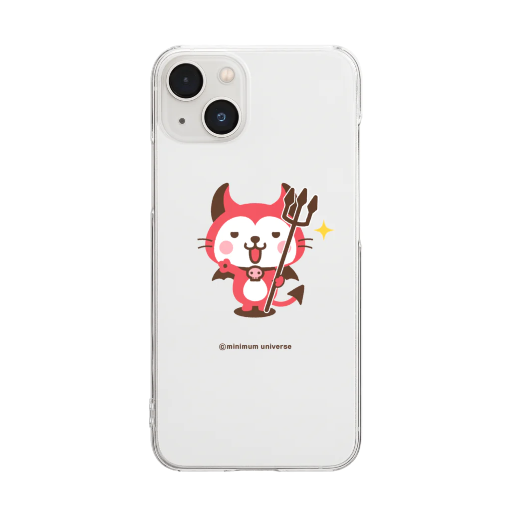 ミニマムユニヴァース@SUZURIのデビねこくんスマホケース Clear Smartphone Case