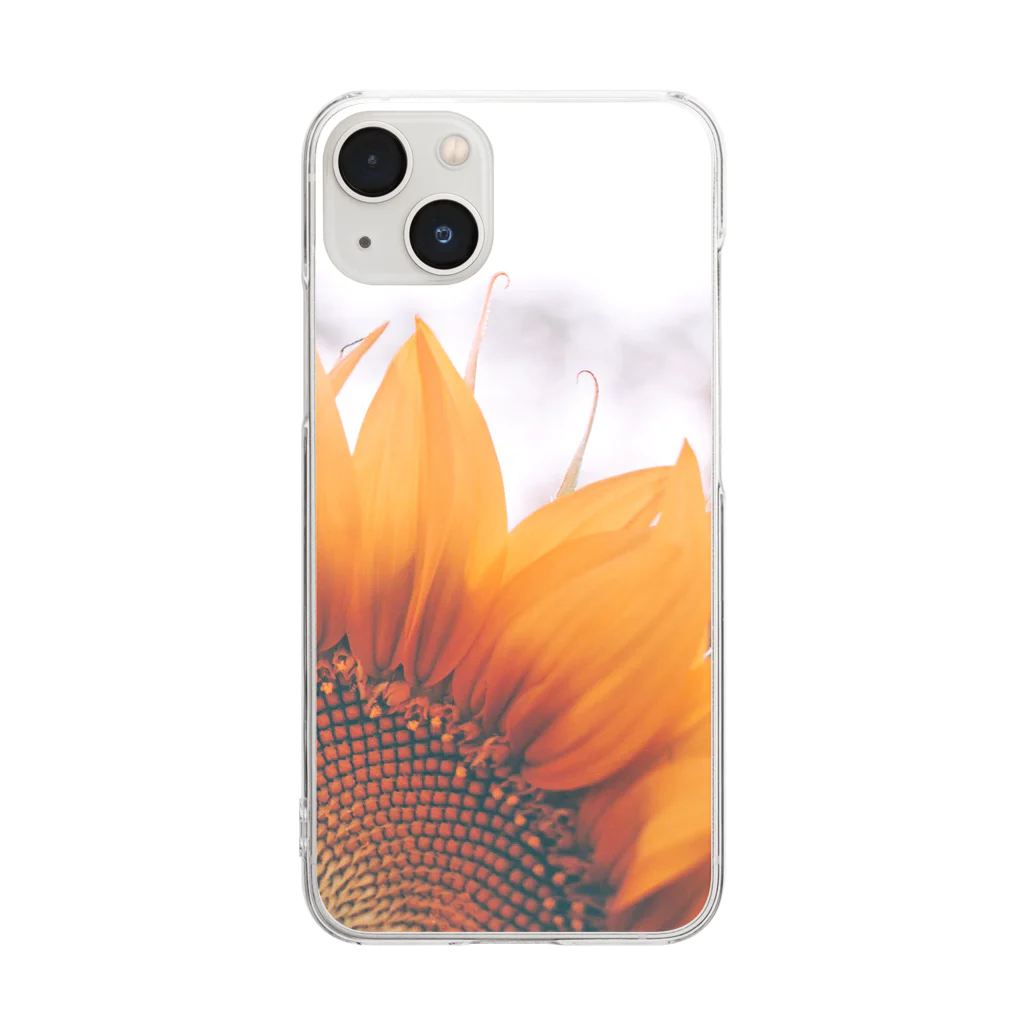 orange_honeyのひまわり Clear Smartphone Case