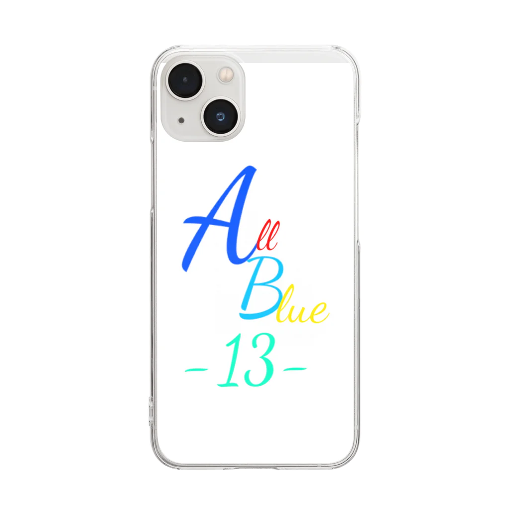 AllBlue-13-のオリジナルブランド マルチカラー Clear Smartphone Case