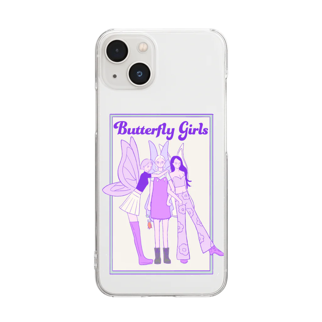 tora_jpのButterfly Girls  Clear Smartphone Case