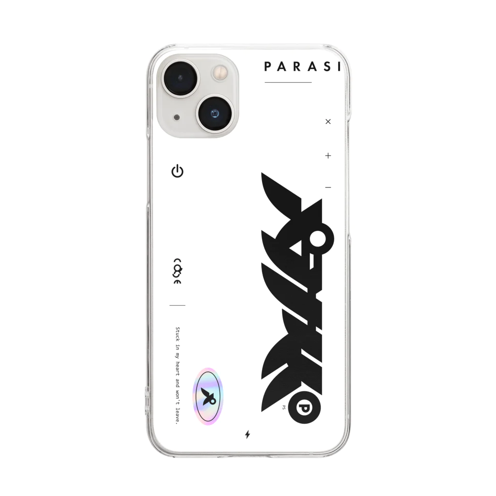 🛑のパラサイト_白 Clear Smartphone Case